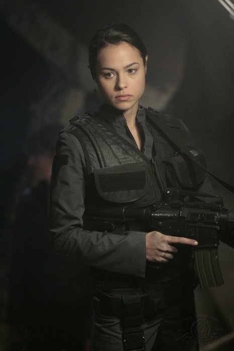 Captain Alicia Vega (Leela Savasta) is eager for her first mission as a new member of the Atlantis expedition's military contingent.
